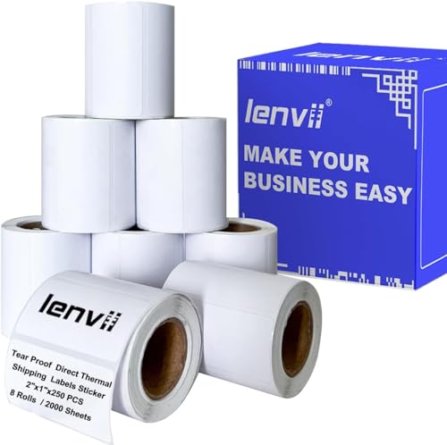 LENVII Synthetischer Thermoetikettenaufkleber, Multifunktionales Selbstklebeetikett, geeignet für Desktop-Etikettendrucker und tragbare Etiketten (Millimeter, 50 × 25 mm（8 Rolls）) von LENVII