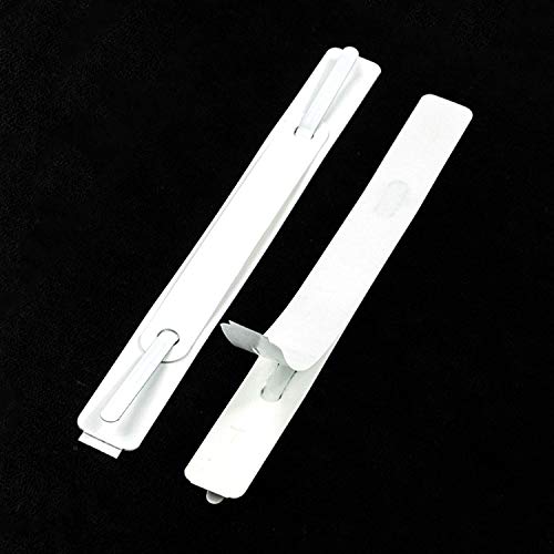 LEO’s - 100 Stück Abheftmechanik 3-teilig selbstklebend in Weiß, Abheftstreifen Heftzungen zum Kleben Grundplatte 150 x 20 mm - Selbstklebende Heftstreifen für Mappen, Ordner, Hefte und Akten von LEO's