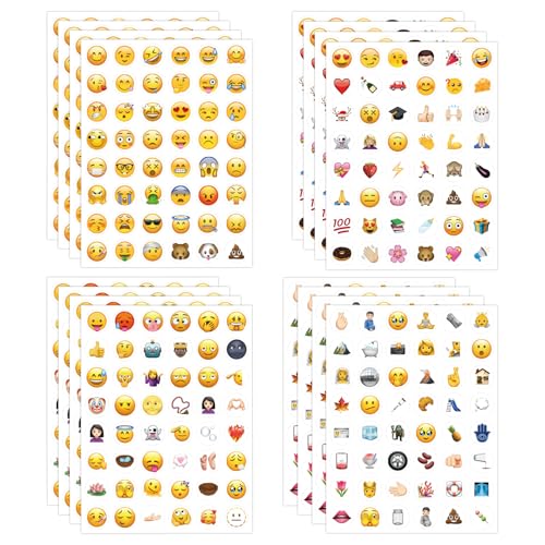 16 Blatt Emoji Aufkleber Klein, Lustig Smiley Sticker Happy Face, Notizbuch Dekoration Emoticon Anreizaufkleber für Kinder Emoji-Belohnungen für Lehrer 16 Blatt Emoji Aufkleber Klein, Lustig Smiley Sticker Happy Face, Notizbuch Dekoration Emoticon Anreizaufkleber für Kinder Emoji-Belohnungen für Lehrer von LEOEASIY