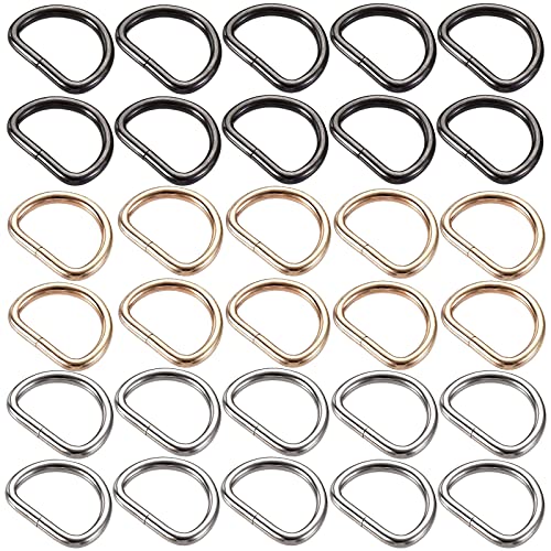 Fuchs D-Ringe Stahl，D-Ringe aus vernickeltem Metall, Halbkreis D-Ring, Metall D-Ring, Halb-Ring, Rundring für Gurtbänder, Taschen, Gürtel (30 Stück) von LEOINAER
