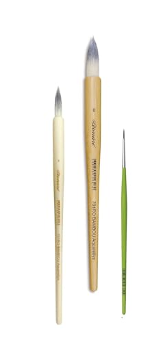 Léonard Aquarellys-Aquarellpinsel, rund, Bambus, Serie 701RO NO. 2 .6 + 1 Pinsel Léonard Aquarellys-Aquarellpinsel, rund, Bambus, Serie 701RO NO. 2 .6 + 1 Pinsel von LÉONARD