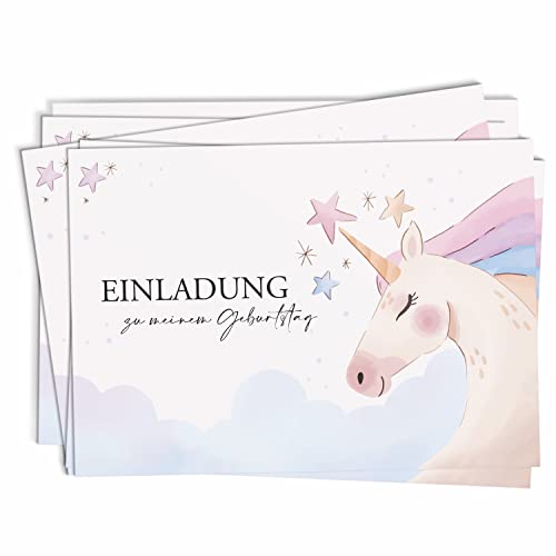 LEONAS 14x Einladungskarten Kindergeburtstag Geburtstag Junge Mädchen Kinder Einladung Geburtstagskarte Party Kinderparty Postkarte (Design 4) von LEONAS