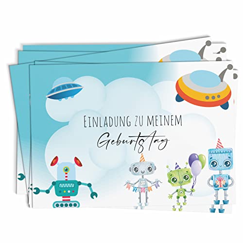 LEONAS 14x Einladungskarten Kindergeburtstag Geburtstag Junge Mädchen Kinder Einladung Geburtstagskarte Party Kinderparty Postkarte (Design 7) von LEONAS