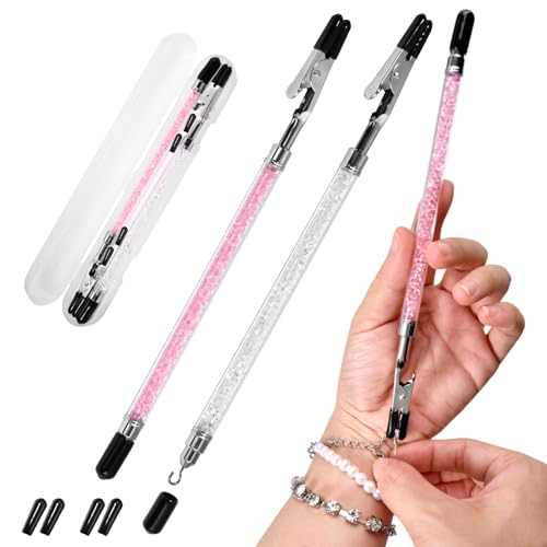 LEONTOOL 2-in-1-Armband-Helfer, 2 Stück, Schnellverschluss, Schmuckverschluss, Helfer, Armband-Hilfswerkzeug mit Haken für Armbänder, Halsketten, Verschlüsse, Reißverschlüsse, Bastel-Anpassung, 195 mm LEONTOOL 2-in-1-Armband-Helfer, 2 Stück, Schnellverschluss, Schmuckverschluss, Helfer, Armband-Hilfswerkzeug mit Haken für Armbänder, Halsketten, Verschlüsse, Reißverschlüsse, Bastel-Anpassung, 195 mm von LEONTOOL