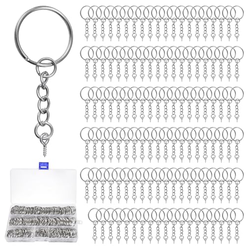 LEONTOOL 360-teiliges Schlüsselanhänger-Set, 2,5 cm, Schlüsselanhänger mit Kette und Biegering mit Schraubösen, Schlüsselanhänger-Ringe, Schlüsselring-Set, Schmuckherstellung, Zubehör für LEONTOOL 360-teiliges Schlüsselanhänger-Set, 2,5 cm, Schlüsselanhänger mit Kette und Biegering mit Schraubösen, Schlüsselanhänger-Ringe, Schlüsselring-Set, Schmuckherstellung, Zubehör für von LEONTOOL