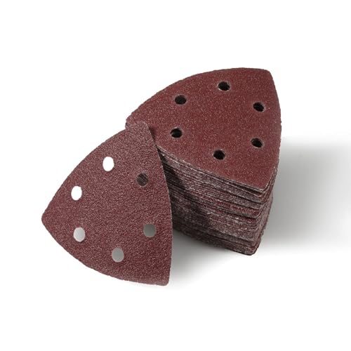 LEONTOOL 50 Stück Dreieckige Schleifscheiben, Detail-Schleifpapier, 6 Löcher, Klett-Schleifscheibe, 8,9 cm, Körnung 80 für Holz und Metall Polieren LEONTOOL 50 Stück Dreieckige Schleifscheiben, Detail-Schleifpapier, 6 Löcher, Klett-Schleifscheibe, 8,9 cm, Körnung 80 für Holz und Metall Polieren von LEONTOOL
