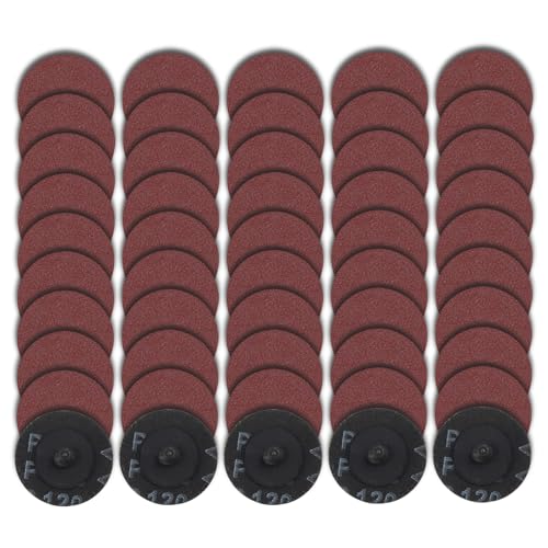 LEONTOOL 50 Stück Rollenschloss-Schnellwechselscheiben, 5,1 cm, Körnung 120, Schleifscheiben für Bohrer, Aluminiumoxid-beschichtete Stanzschleifer, Zubehör, Oberflächenbehandlungswerkzeug für LEONTOOL 50 Stück Rollenschloss-Schnellwechselscheiben, 5,1 cm, Körnung 120, Schleifscheiben für Bohrer, Aluminiumoxid-beschichtete Stanzschleifer, Zubehör, Oberflächenbehandlungswerkzeug für von LEONTOOL