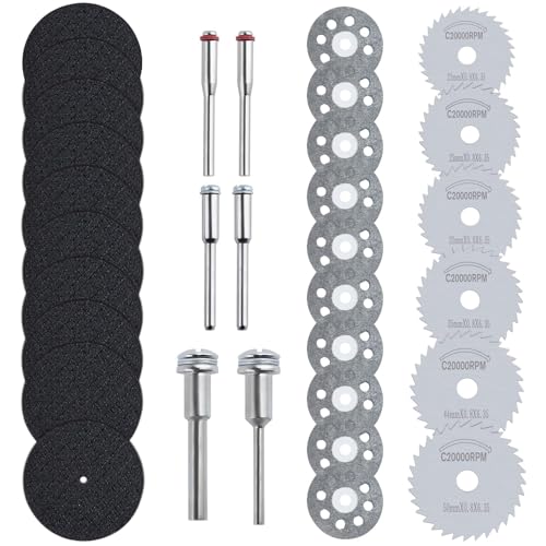 LEONTOOL Schneidradsatz für Rotationswerkzeuge, 6 x HSS Kreissägeblätter, 10 x Harztrenner, 10 x Diamanttrenner für Holz, Metall, Kunststoff, Glas, Fliesen LEONTOOL Schneidradsatz für Rotationswerkzeuge, 6 x HSS Kreissägeblätter, 10 x Harztrenner, 10 x Diamanttrenner für Holz, Metall, Kunststoff, Glas, Fliesen von LEONTOOL
