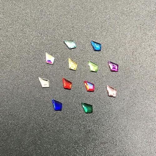 30/100 Stück alle gemischten Farben Nail Art Strasssteine nicht Hotfix Flatback Glaskristallsteine 3D Maniküre DIY Dekoration Zubehör-4x6mm Pfeil-Mischfarbe 100 Stück von LEPIZ