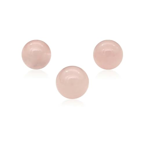5 Stück Rosenquarz Halbgebohrte Perlen Halbloch rund 6/8/10 mm Naturstein für Schmuckherstellung Ohrringe Anhänger DIY-8mm von LEPIZ