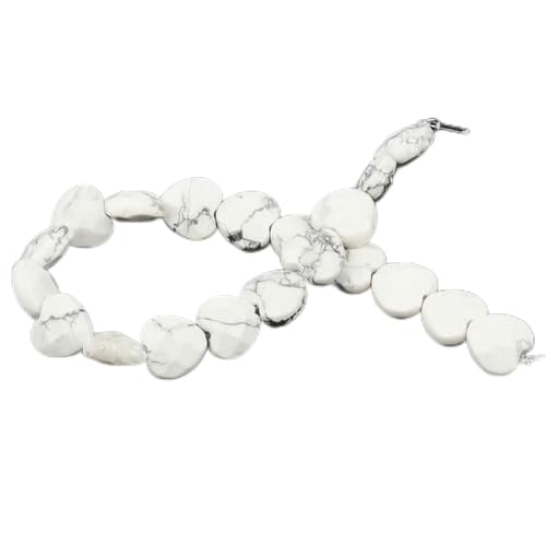 Facettierte Herz-Naturstein-Türkis-Achat-Opal-lose Perlen für Schmuckherstellung, Lieferanten, DIY-Charms-Armbänder, 10 mm, weißer Howlith von LEPIZ