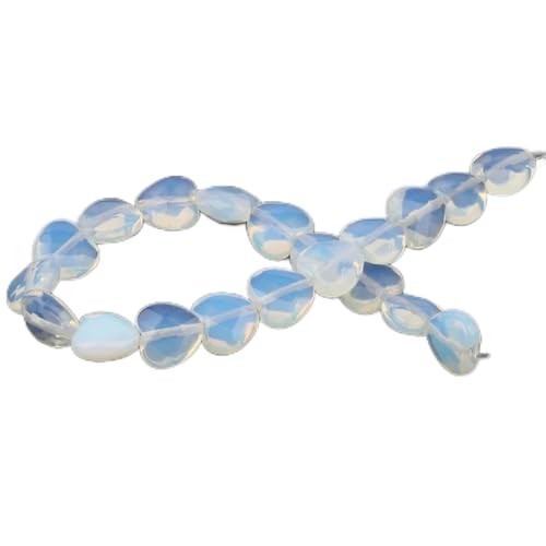 Facettierte Herz-Naturstein-Türkis-Achat-Opal-lose Perlen für die Schmuckherstellung, Lieferanten von DIY-Charms-Armbändern, 10 mm, weißer Opal von LEPIZ