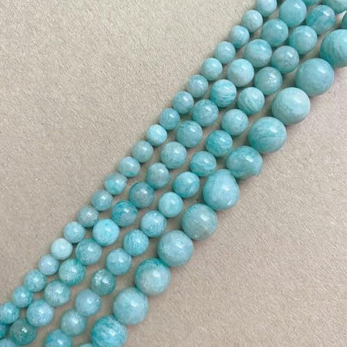 Halbedelstein-Perlen aus Naturstein, rund, lose, 6, 8, 10 mm, Auswahlgröße für Schmuckherstellung, DIY, 6 mm, 59 bis 63 Stück von LEPIZ