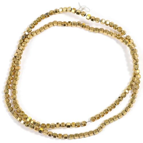 Naturstein-Hämatit-Perle, goldfarben plattiert, Hämatit-Abstandshalter, lose Perlen für Schmuckherstellung, DIY-Charme-Armbänder-31 von LEPIZ