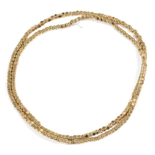 Naturstein-Hämatit-Perle, goldfarben plattiert, Hämatit-Abstandshalter, lose Perlen für Schmuckherstellung, DIY-Charms-Armbänder-01 von LEPIZ