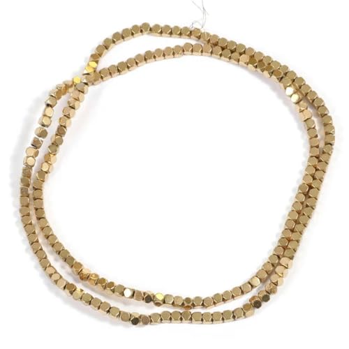 Naturstein-Hämatit-Perle, goldfarben plattiert, Hämatit-Abstandshalter, lose Perlen für Schmuckherstellung, DIY-Charms-Armbänder-07 von LEPIZ