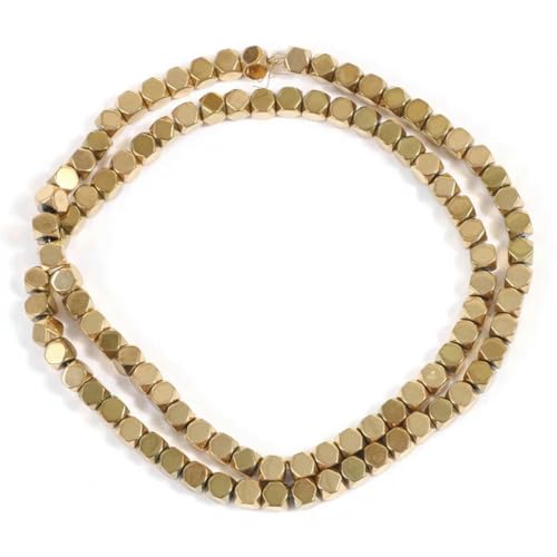 Naturstein-Hämatit-Perle, goldfarben plattiert, Hämatit-Abstandshalter, lose Perlen für Schmuckherstellung, DIY-Charms-Armbänder-08 von LEPIZ