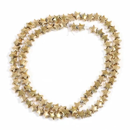Naturstein-Hämatit-Perle, goldfarben plattiert, Hämatit-Abstandshalter, lose Perlen für Schmuckherstellung, DIY-Charms-Armbänder-09 von LEPIZ