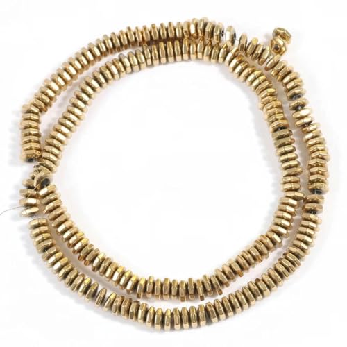 Naturstein-Hämatit-Perle, goldfarben plattiert, Hämatit-Abstandshalter, lose Perlen für Schmuckherstellung, DIY-Charms-Armbänder-12 von LEPIZ