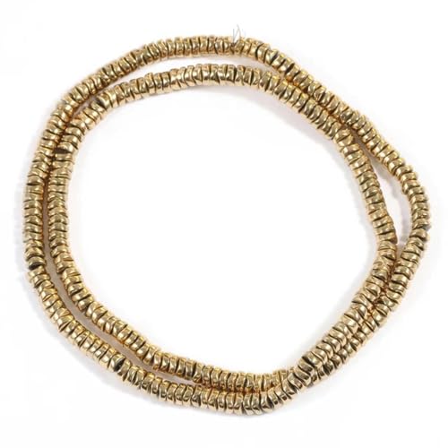 Naturstein-Hämatit-Perle, goldfarben plattiert, Hämatit-Abstandshalter, lose Perlen für Schmuckherstellung, DIY-Charms-Armbänder-14 von LEPIZ