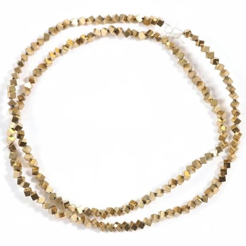 Naturstein-Hämatit-Perle, goldfarben plattiert, Hämatit-Abstandshalter, lose Perlen für Schmuckherstellung, DIY-Charms-Armbänder-19 von LEPIZ