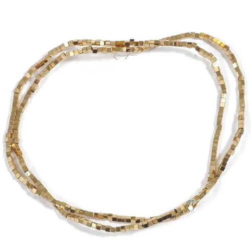 Naturstein-Hämatit-Perle, goldfarben plattiert, Hämatit-Abstandshalter, lose Perlen für Schmuckherstellung, DIY-Charms-Armbänder-24 von LEPIZ