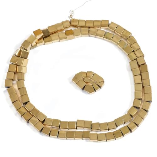 Naturstein-Hämatit-Perle, goldfarben plattiert, Hämatit-Abstandshalter, lose Perlen für Schmuckherstellung, DIY-Charms-Armbänder-26 von LEPIZ