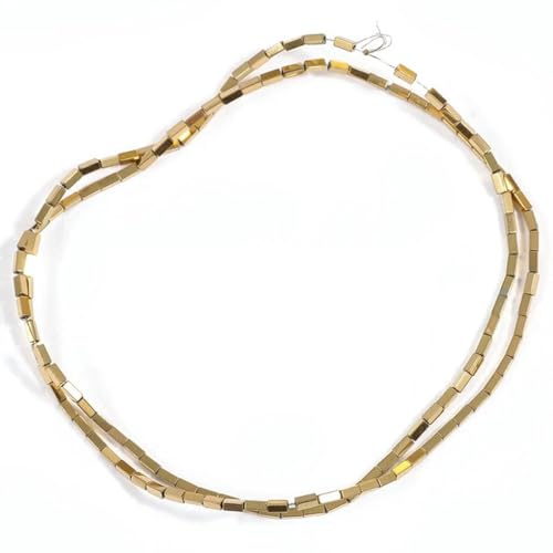 Naturstein-Hämatit-Perle, goldfarben plattiert, Hämatit-Abstandshalter, lose Perlen für Schmuckherstellung, DIY-Charms-Armbänder-27 von LEPIZ