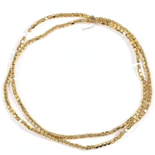 Naturstein-Hämatit-Perle, goldfarben plattiert, Hämatit-Abstandshalter, lose Perlen für Schmuckherstellung, DIY-Charms-Armbänder-30 von LEPIZ