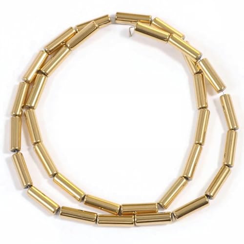 Naturstein-Hämatit-Perle, goldfarben plattiert, Hämatit-Abstandshalter, lose Perlen für Schmuckherstellung, DIY-Charms-Armbänder-38 von LEPIZ