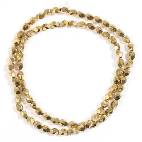 Naturstein-Hämatit-Perle, goldfarben plattiert, Hämatit-Abstandshalter, lose Perlen für die Schmuckherstellung, DIY-Charms-Armbänder-11 von LEPIZ