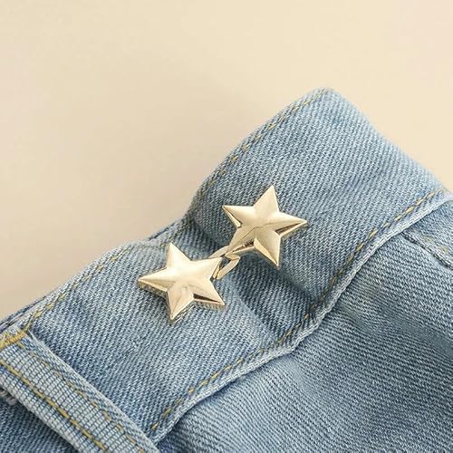 Stück Jeans-Straffer, verstellbare Taillenschnalle, kein Nähen erforderlich, Sternknopf-Versteller für Hosen und Röcke, Taillen-02, Gold Stück Jeans-Straffer, verstellbare Taillenschnalle, kein Nähen erforderlich, Sternknopf-Versteller für Hosen und Röcke, Taillen-02, Gold von LEQIJK