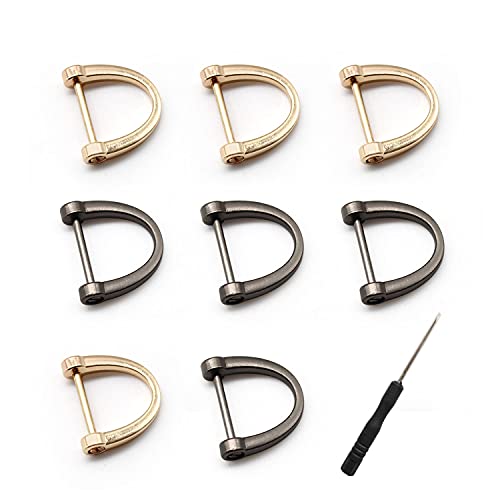 D Ring, LERANXIN 8 Stück Metallringe, Tasche Strap Haken in 2 Farben Schwarz und Gold, Metall D Ring aus Hartzinklegierung, Geeignet für Handtaschen, Rucksäcke, Schlüssel D Ring, LERANXIN 8 Stück Metallringe, Tasche Strap Haken in 2 Farben Schwarz und Gold, Metall D Ring aus Hartzinklegierung, Geeignet für Handtaschen, Rucksäcke, Schlüssel von LERANXIN