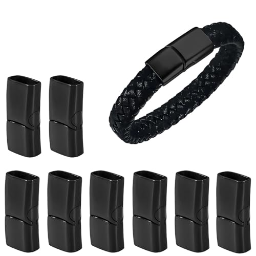 LERANXIN 8 Stück Magnetverschluss Armband, Rechteckige Armband Verschluss Schwarz, Zinklegierung Lederarmband Verschluss, Lochgröße 12 x 6 mm, für Armbänder, Lederbänder, Halsketten LERANXIN 8 Stück Magnetverschluss Armband, Rechteckige Armband Verschluss Schwarz, Zinklegierung Lederarmband Verschluss, Lochgröße 12 x 6 mm, für Armbänder, Lederbänder, Halsketten von LERANXIN