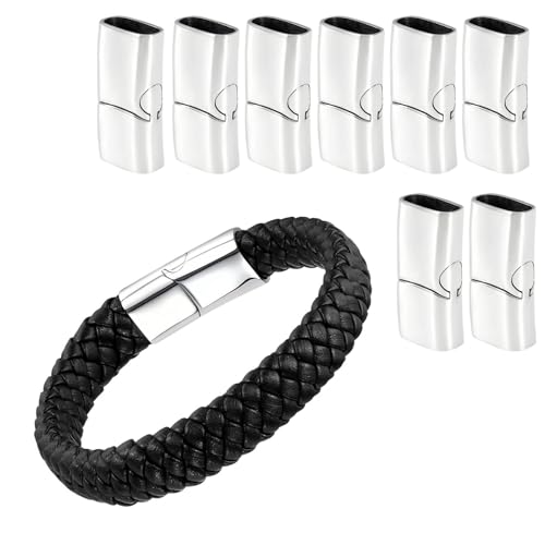LERANXIN 8 Stück Magnetverschluss Armband, Zinklegierung Lederarmband Verschluss, Lochgröße 12 x 6 mm, Silber Rechteckige Armband Verschluss, für Armbänder, Lederbänder, Halsketten LERANXIN 8 Stück Magnetverschluss Armband, Zinklegierung Lederarmband Verschluss, Lochgröße 12 x 6 mm, Silber Rechteckige Armband Verschluss, für Armbänder, Lederbänder, Halsketten von LERANXIN