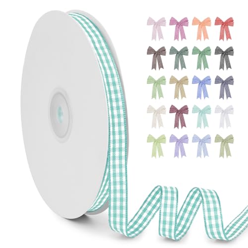 LERAETI Geschenkband Aquablau Karoband 10mm x 45m zum Verzieren & Basteln, Kariertes Band Breites Schleifenband, Dekoband für DIY Bastelkuchen, Strauß Dekoration, Geschenkverpackung, Haarschleife LERAETI Geschenkband Aquablau Karoband 10mm x 45m zum Verzieren & Basteln, Kariertes Band Breites Schleifenband, Dekoband für DIY Bastelkuchen, Strauß Dekoration, Geschenkverpackung, Haarschleife von LEREATI
