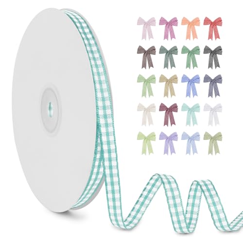 LERAETI Geschenkband Aquablau Karoband 6mm x 45m zum Verzieren & Basteln, Kariertes Band Breites Schleifenband, Dekoband für DIY Bastelkuchen, Strauß Dekoration, Geschenkverpackung, Haarschleife LERAETI Geschenkband Aquablau Karoband 6mm x 45m zum Verzieren & Basteln, Kariertes Band Breites Schleifenband, Dekoband für DIY Bastelkuchen, Strauß Dekoration, Geschenkverpackung, Haarschleife von LEREATI