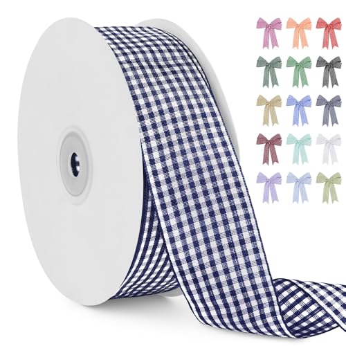 LERAETI Geschenkband Dunkelblau Karoband 38mm x 45m zum Verzieren & Basteln, Kariertes Band Breites Schleifenband, Dekoband für DIY Bastelkuchen, Strauß Dekoration, Geschenkverpackung, Haarschleife LERAETI Geschenkband Dunkelblau Karoband 38mm x 45m zum Verzieren & Basteln, Kariertes Band Breites Schleifenband, Dekoband für DIY Bastelkuchen, Strauß Dekoration, Geschenkverpackung, Haarschleife von LEREATI