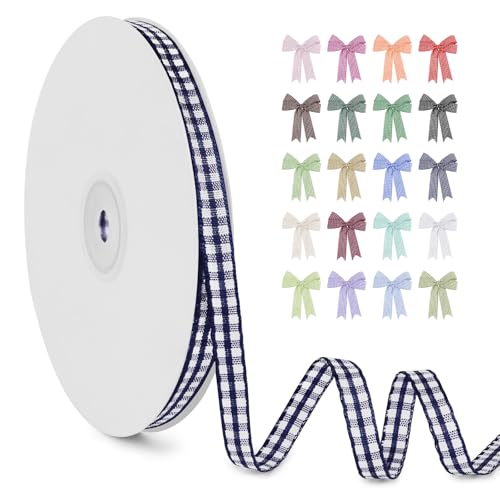 LERAETI Geschenkband Dunkelblau Karoband 6mm x 45m zum Verzieren & Basteln, Kariertes Band Breites Schleifenband, Dekoband für DIY Bastelkuchen, Strauß Dekoration, Geschenkverpackung, Haarschleife LERAETI Geschenkband Dunkelblau Karoband 6mm x 45m zum Verzieren & Basteln, Kariertes Band Breites Schleifenband, Dekoband für DIY Bastelkuchen, Strauß Dekoration, Geschenkverpackung, Haarschleife von LEREATI