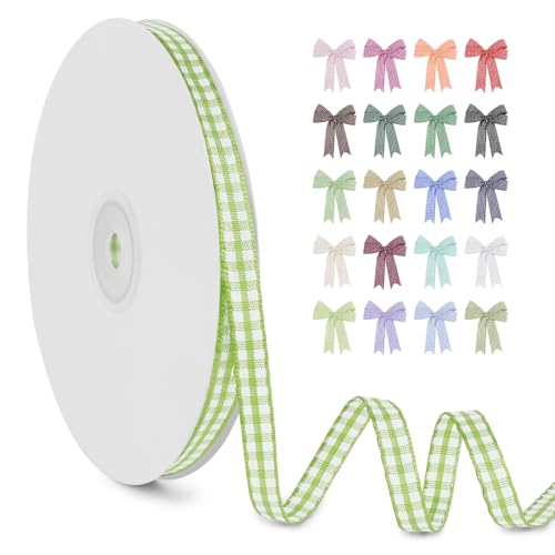 LERAETI Geschenkband Fruchtgrün Karoband 6mm x 45m zum Verzieren & Basteln, Kariertes Band Breites Schleifenband, Dekoband für DIY Bastelkuchen, Strauß Dekoration, Geschenkverpackung, Haarschleife LERAETI Geschenkband Fruchtgrün Karoband 6mm x 45m zum Verzieren & Basteln, Kariertes Band Breites Schleifenband, Dekoband für DIY Bastelkuchen, Strauß Dekoration, Geschenkverpackung, Haarschleife von LEREATI