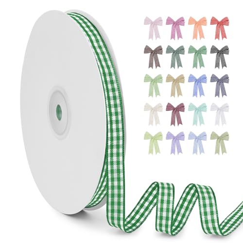 LERAETI Geschenkband Grasgrün Karoband 10mm x 45m zum Verzieren & Basteln, Kariertes Band Breites Schleifenband, Dekoband für DIY Bastelkuchen, Strauß Dekoration, Geschenkverpackung, Haarschleife LERAETI Geschenkband Grasgrün Karoband 10mm x 45m zum Verzieren & Basteln, Kariertes Band Breites Schleifenband, Dekoband für DIY Bastelkuchen, Strauß Dekoration, Geschenkverpackung, Haarschleife von LEREATI