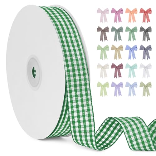 LERAETI Geschenkband Grasgrün Karoband 20mm x 45m zum Verzieren & Basteln, Kariertes Band Breites Schleifenband, Dekoband für DIY Bastelkuchen, Strauß Dekoration, Geschenkverpackung, Haarschleife LERAETI Geschenkband Grasgrün Karoband 20mm x 45m zum Verzieren & Basteln, Kariertes Band Breites Schleifenband, Dekoband für DIY Bastelkuchen, Strauß Dekoration, Geschenkverpackung, Haarschleife von LEREATI