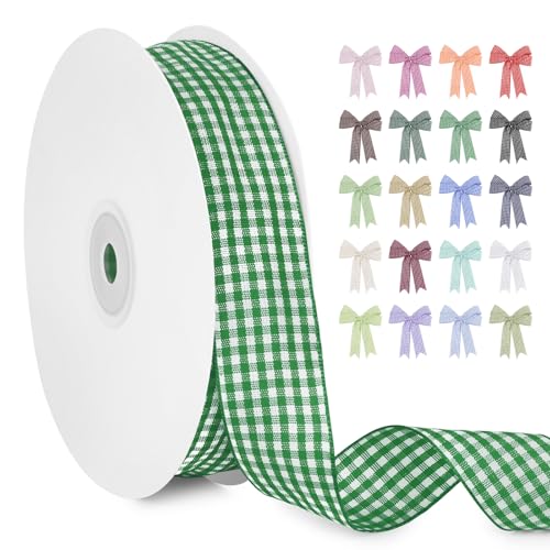 LERAETI Geschenkband Grasgrün Karoband 25mm x 45m zum Verzieren & Basteln, Kariertes Band Breites Schleifenband, Dekoband für DIY Bastelkuchen, Strauß Dekoration, Geschenkverpackung, Haarschleife LERAETI Geschenkband Grasgrün Karoband 25mm x 45m zum Verzieren & Basteln, Kariertes Band Breites Schleifenband, Dekoband für DIY Bastelkuchen, Strauß Dekoration, Geschenkverpackung, Haarschleife von LEREATI