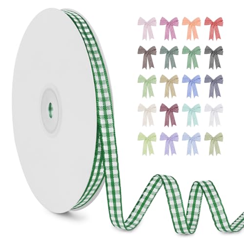 LERAETI Geschenkband Grasgrün Karoband 6mm x 45m zum Verzieren & Basteln, Kariertes Band Breites Schleifenband, Dekoband für DIY Bastelkuchen, Strauß Dekoration, Geschenkverpackung, Haarschleife LERAETI Geschenkband Grasgrün Karoband 6mm x 45m zum Verzieren & Basteln, Kariertes Band Breites Schleifenband, Dekoband für DIY Bastelkuchen, Strauß Dekoration, Geschenkverpackung, Haarschleife von LEREATI