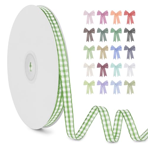 LERAETI Geschenkband Grün Karoband 6mm x 45m zum Verzieren & Basteln, Kariertes Band Breites Schleifenband, Dekoband für DIY Bastelkuchen, Strauß Dekoration, Geschenkverpackung, Haarschleife LERAETI Geschenkband Grün Karoband 6mm x 45m zum Verzieren & Basteln, Kariertes Band Breites Schleifenband, Dekoband für DIY Bastelkuchen, Strauß Dekoration, Geschenkverpackung, Haarschleife von LEREATI
