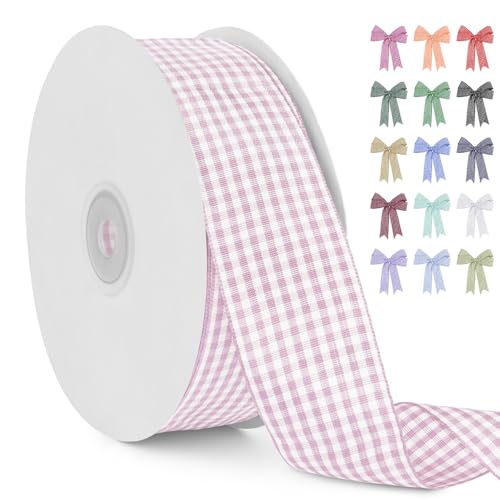 LERAETI Geschenkband Helles Rosa Karoband 38mm x 45m zum Verzieren & Basteln, Kariertes Band Breites Schleifenband, Dekoband für DIY Bastelkuchen, Strauß Dekoration, Geschenkverpackung, Haarschleife LERAETI Geschenkband Helles Rosa Karoband 38mm x 45m zum Verzieren & Basteln, Kariertes Band Breites Schleifenband, Dekoband für DIY Bastelkuchen, Strauß Dekoration, Geschenkverpackung, Haarschleife von LEREATI
