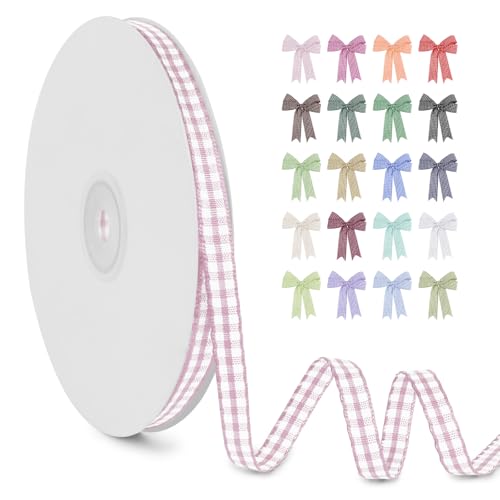 LERAETI Geschenkband Helles Rosa Karoband 6mm x 45m zum Verzieren & Basteln, Kariertes Band Breites Schleifenband, Dekoband für DIY Bastelkuchen, Strauß Dekoration, Geschenkverpackung, Haarschleife LERAETI Geschenkband Helles Rosa Karoband 6mm x 45m zum Verzieren & Basteln, Kariertes Band Breites Schleifenband, Dekoband für DIY Bastelkuchen, Strauß Dekoration, Geschenkverpackung, Haarschleife von LEREATI
