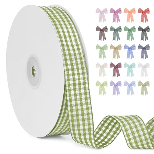 LERAETI Geschenkband Hellgrün Karoband 20mm x 45m zum Verzieren & Basteln, Kariertes Band Breites Schleifenband, Dekoband für DIY Bastelkuchen, Strauß Dekoration, Geschenkverpackung, Haarschleife LERAETI Geschenkband Hellgrün Karoband 20mm x 45m zum Verzieren & Basteln, Kariertes Band Breites Schleifenband, Dekoband für DIY Bastelkuchen, Strauß Dekoration, Geschenkverpackung, Haarschleife von LEREATI