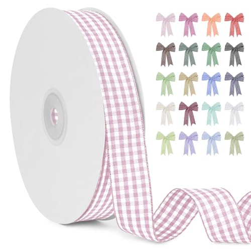 LERAETI Geschenkband Hellviolett Karoband 20mm x 45m zum Verzieren & Basteln, Kariertes Band Breites Schleifenband, Dekoband für DIY Bastelkuchen, Strauß Dekoration, Geschenkverpackung, Haarschleife LERAETI Geschenkband Hellviolett Karoband 20mm x 45m zum Verzieren & Basteln, Kariertes Band Breites Schleifenband, Dekoband für DIY Bastelkuchen, Strauß Dekoration, Geschenkverpackung, Haarschleife von LEREATI