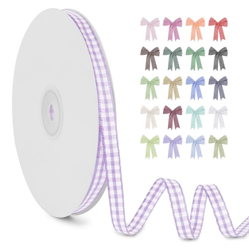 LERAETI Geschenkband Hellviolett Karoband 6mm x 45m zum Verzieren & Basteln, Kariertes Band Breites Schleifenband, Dekoband für DIY Bastelkuchen, Strauß Dekoration, Geschenkverpackung, Haarschleife LERAETI Geschenkband Hellviolett Karoband 6mm x 45m zum Verzieren & Basteln, Kariertes Band Breites Schleifenband, Dekoband für DIY Bastelkuchen, Strauß Dekoration, Geschenkverpackung, Haarschleife von LEREATI